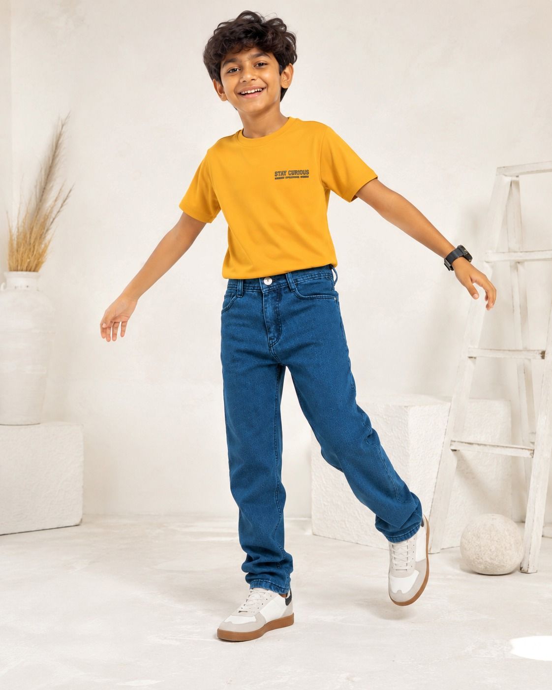 Kidello Boys Straight Fit Denim Jeans | Mid Rise