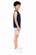 KIDELLO Boys Pure Cotton Sleeveless T-Shirt | Soft Breathable Round Neck Vest Tee for Kids | Regular Fit Summer Wear
