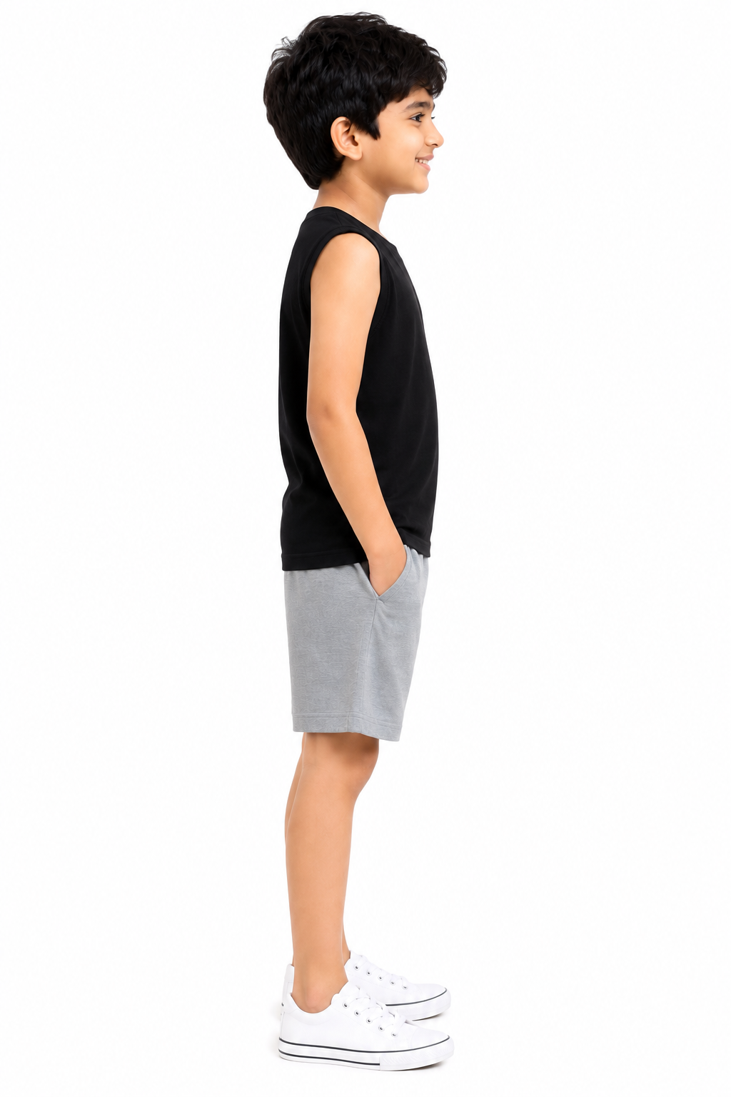 KIDELLO Boys Pure Cotton Sleeveless T-Shirt | Soft Breathable Round Neck Vest Tee for Kids | Regular Fit Summer Wear