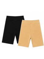 Kidello Girls Cotton Lycra Cycling Shorts Pack of 2