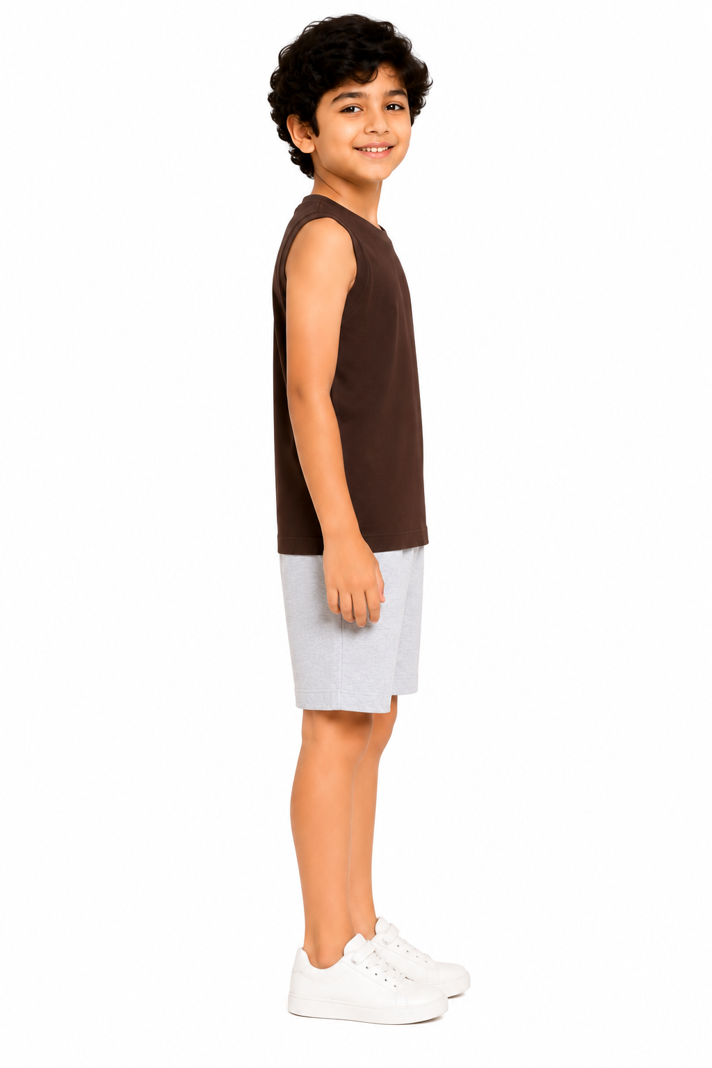 KIDELLO Boys Pure Cotton Sleeveless T-Shirt | Soft Breathable Round Neck Vest Tee for Kids | Regular Fit Summer Wear