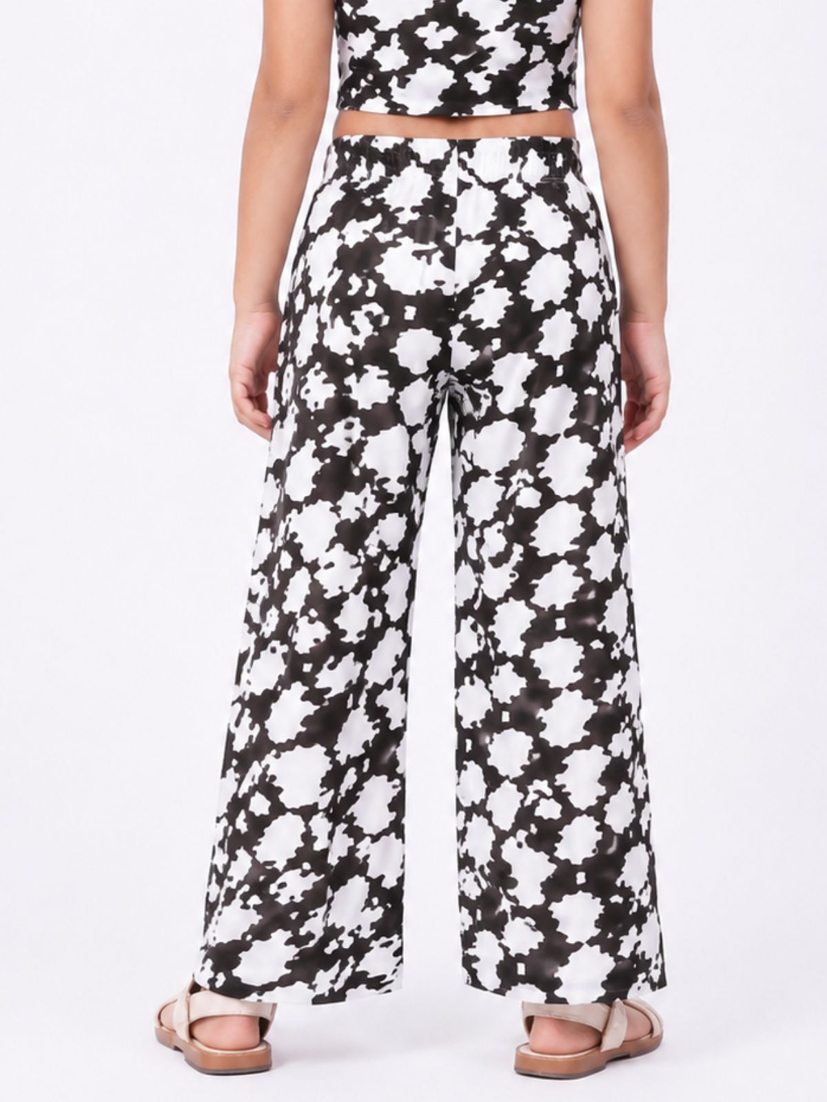 Kidello Girls Spun Printed Palazzo Pant | Soft Fabric | Wide Leg Casual Palazzo