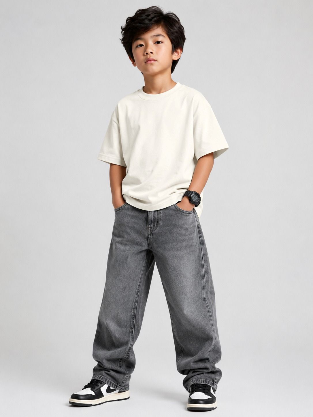 Kidello Boys Oversized Relaxed Fit Boxy T-Shirt | Premium High GSM Cotton | Soft & Breathable | Casual Everyday T-Shirt