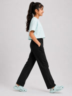 Kidello Girls Oversized Relaxed Fit Boxy Crop Top | Premium High GSM Cotton | Soft & Breathable | Casual Everyday T-Shirt