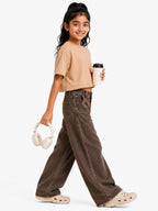 Kidello Girls Oversized Relaxed Fit Boxy Crop Top | Premium High GSM Cotton | Soft & Breathable | Casual Everyday T-Shirt