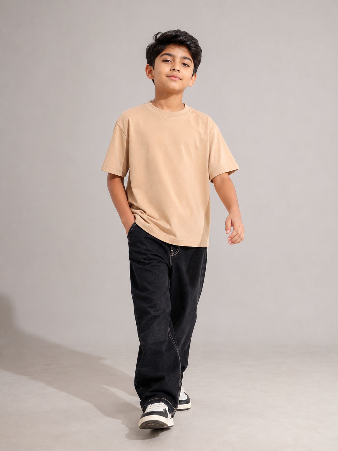 Kidello Boys Oversized Relaxed Fit Boxy T-Shirt | Premium High GSM Cotton | Soft & Breathable | Casual Everyday T-Shirt