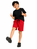 Kidello Boys Cotton Shorts Pack of 2 | Soft & Breathable | Regular Fit | Elastic Waist with Drawstring | Everyday Casual Shorts