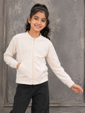 Kidello Girls Velvet Jacket | Full Zip Jacket with Kangaroo Pocket | Soft & Warm Winter Jacket for Kids