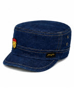 Kidello Kids Denim Army Cap | Adjustable Cotton Military Style Cap | Casual Outdoor Cap for Boys & Girls (11–14 Years)