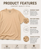 Kidello Boys Oversized Relaxed Fit Boxy T-Shirt | Premium High GSM Cotton | Soft & Breathable | Casual Everyday T-Shirt