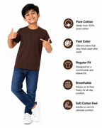 KIDELLO Boys Pure Cotton Round Neck T-Shirt | Soft Breathable Casual Wear for Kids | Regular Fit Half Sleeve Tee
