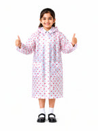 Kidello Kids Transparent Raincoat with Polka Dots | Waterproof Hooded Raincoat | School Rain Wear