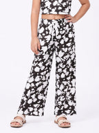 Kidello Girls Spun Printed Palazzo Pant | Soft Fabric | Wide Leg Casual Palazzo