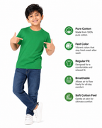 KIDELLO Boys Pure Cotton Round Neck T-Shirt | Soft Breathable Casual Wear for Kids | Regular Fit Half Sleeve Tee