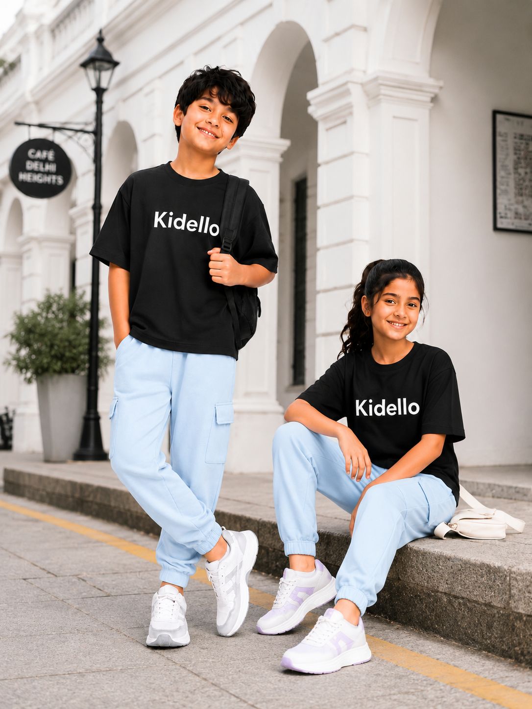 Kidello Kids Unisex Cargo Joggers | Relaxed Fit Cotton Jogger Pants