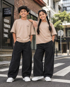 Kidello Kids Wide Leg Fit Jeans for Boys & Girls | Premium Cotton Denim | Mid Rise