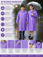 Kidello Kids School Raincoat | Waterproof Hooded Raincoat | School Rain Wear