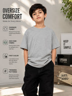 Kidello Boys Oversized Relaxed Fit Boxy T-Shirt | Premium High GSM Cotton | Soft & Breathable | Casual Everyday T-Shirt