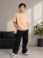 Kidello Boys Oversized Relaxed Fit Boxy T-Shirt | Premium High GSM Cotton | Soft & Breathable | Casual Everyday T-Shirt