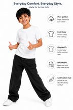 KIDELLO Boys Pure Cotton Round Neck T-Shirt | Soft Breathable Casual Wear for Kids | Regular Fit Half Sleeve Tee