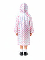 Kidello Kids Transparent Raincoat with Polka Dots | Waterproof Hooded Raincoat | School Rain Wear