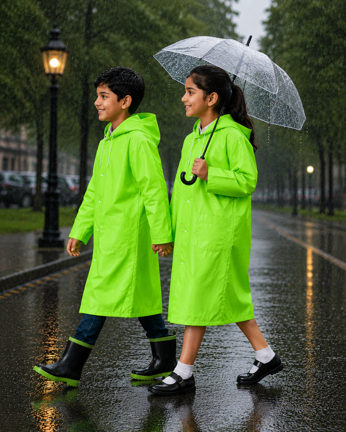 KIDELLO Kids Waterproof Hooded Raincoat for Boys & Girls | Lightweight Full Sleeve Rain Wear