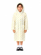 Kidello Kids Transparent Raincoat with Polka Dots | Waterproof Hooded Raincoat | School Rain Wear