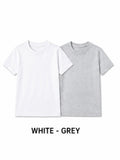 KIDELLO Boys Pure Cotton Round Neck T-Shirt | Soft Breathable Casual Wear for Kids | Regular Fit Half Sleeve Tee (Pack of 2)