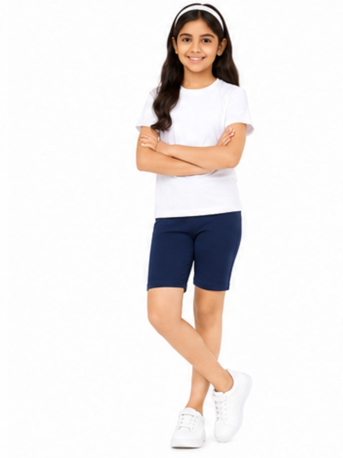 Kidello Girls Cotton Lycra Cycling Shorts Pack of 2