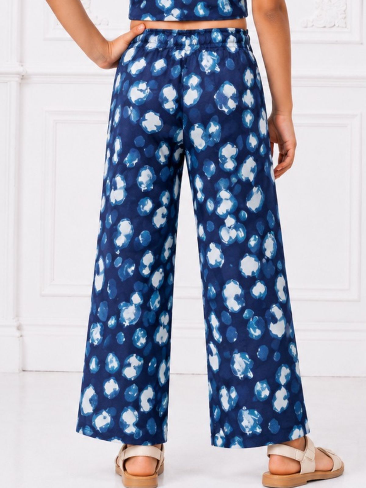 Kidello Girls Spun Printed Palazzo Pant | Soft Fabric | Wide Leg Casual Palazzo