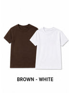 KIDELLO Boys Pure Cotton Round Neck T-Shirt | Soft Breathable Casual Wear for Kids | Regular Fit Half Sleeve Tee (Pack of 2)