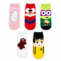 KIDELLO Kids Cartoon Ankle Socks – Pack of 5 Age 7-12 Years