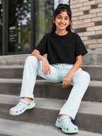 Kidello Girls Cotton Pyjama Track Pant | Soft & Breathable | Regular Fit | Everyday Lounge Wear | Elastic Waist with Drawstring