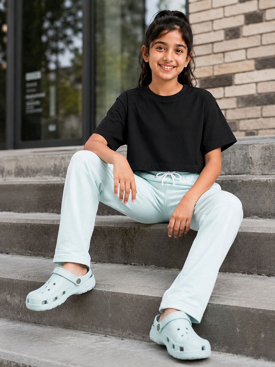 Kidello Girls Cotton Pyjama Track Pant | Soft & Breathable | Regular Fit | Everyday Lounge Wear | Elastic Waist with Drawstring