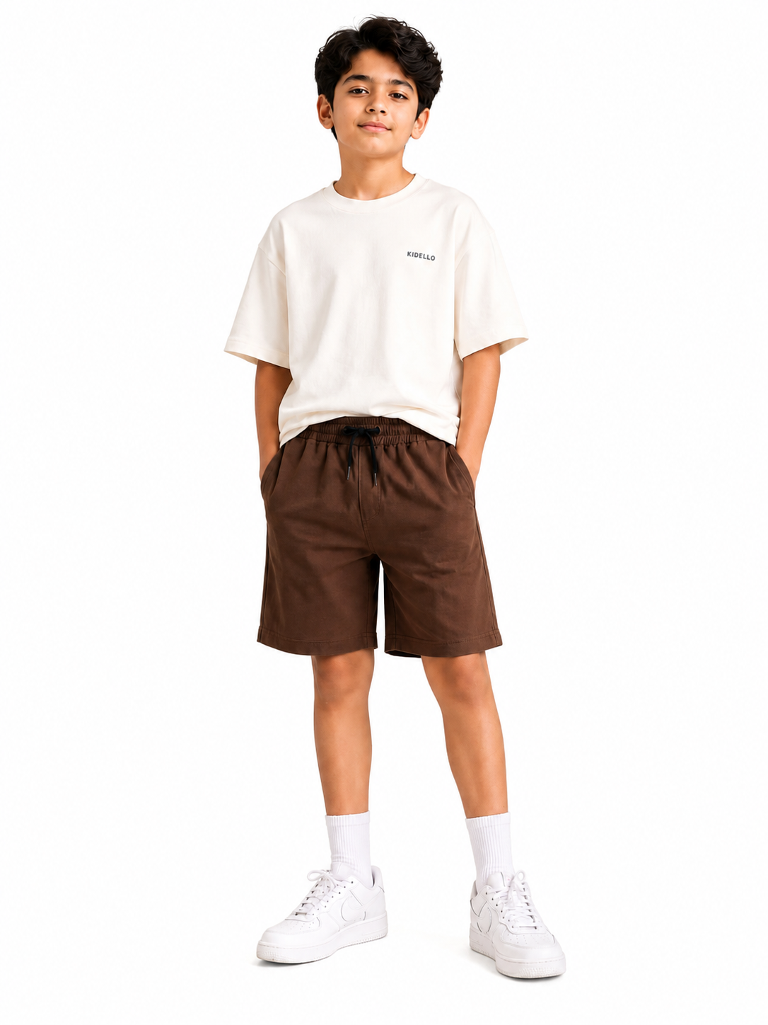 Kidello Boys Cotton High GSM Shorts | Regular Fit | Soft & Breathable | Elastic Waist with Drawstring | Everyday Casual Shorts