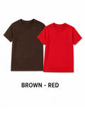 KIDELLO Boys Pure Cotton Round Neck T-Shirt | Soft Breathable Casual Wear for Kids | Regular Fit Half Sleeve Tee (Pack of 2)
