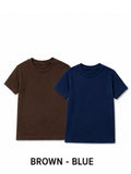 KIDELLO Boys Pure Cotton Round Neck T-Shirt | Soft Breathable Casual Wear for Kids | Regular Fit Half Sleeve Tee (Pack of 2)