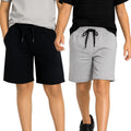 Kidello Boys Cotton Shorts Pack of 2 | Soft & Breathable | Regular Fit | Elastic Waist with Drawstring | Everyday Casual Shorts