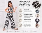 Kidello Girls Printed Spun Crop Top & Wide leg Palazzo Co-ord Set