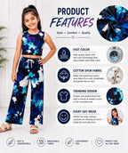 Kidello Girls Spun Printed Palazzo Pant | Soft Fabric | Wide Leg Casual Palazzo