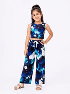Kidello Girls Spun Printed Palazzo Pant | Soft Fabric | Wide Leg Casual Palazzo