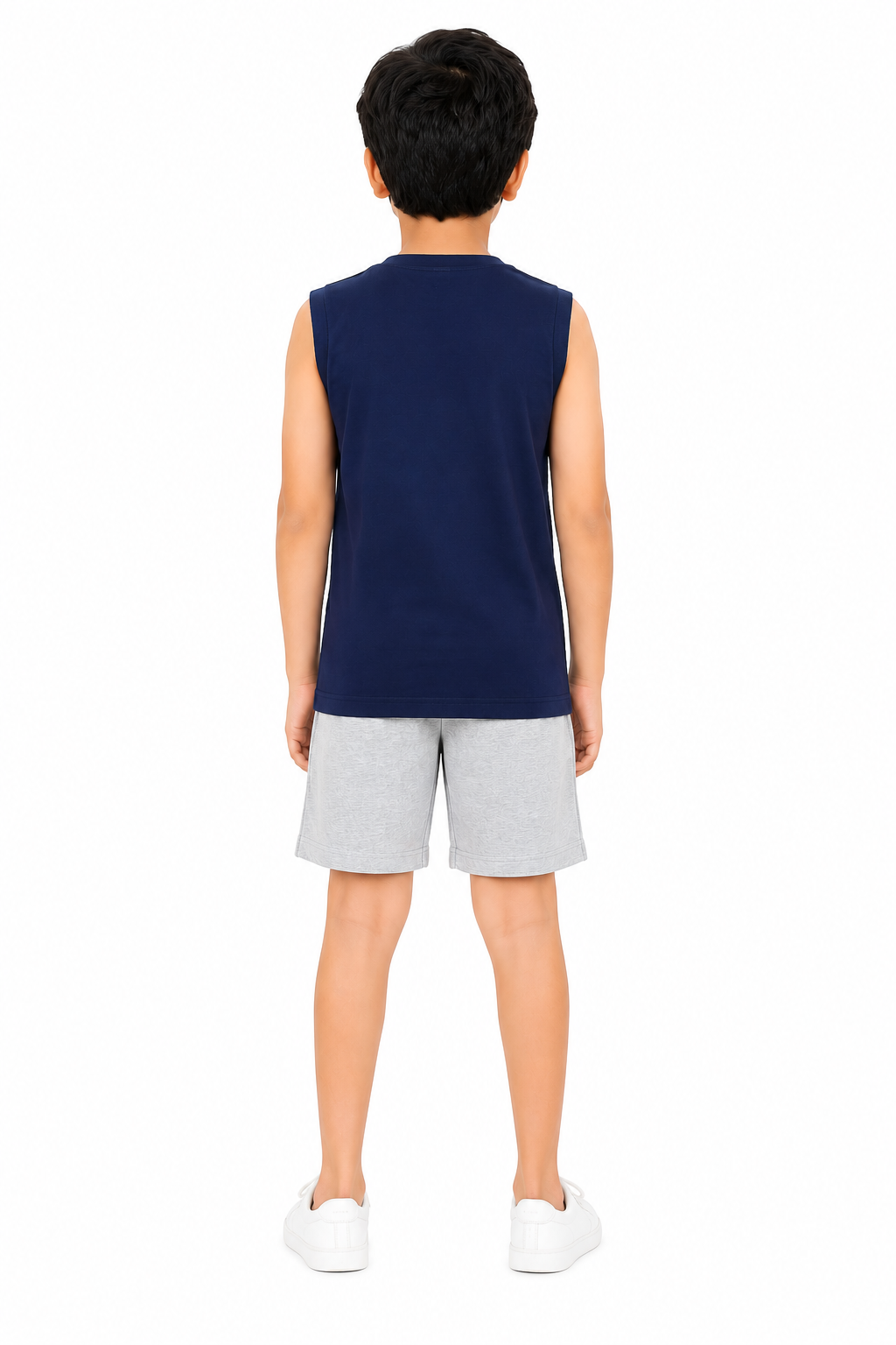 KIDELLO Boys Pure Cotton Sleeveless T-Shirt | Soft Breathable Round Neck Vest Tee for Kids | Regular Fit Summer Wear (Pack of 2)
