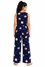 Kidello Girls Spun Printed Palazzo Pant | Soft Fabric | Wide Leg Casual Palazzo