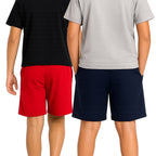 Kidello Boys Cotton Shorts Pack of 2 | Soft & Breathable | Regular Fit | Elastic Waist with Drawstring | Everyday Casual Shorts