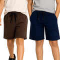 Kidello Boys Cotton Shorts Pack of 2 | Soft & Breathable | Regular Fit | Elastic Waist with Drawstring | Everyday Casual Shorts