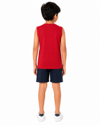 KIDELLO Boys Pure Cotton Sleeveless T-Shirt | Soft Breathable Round Neck Vest Tee for Kids | Regular Fit Summer Wear (Pack of 2)