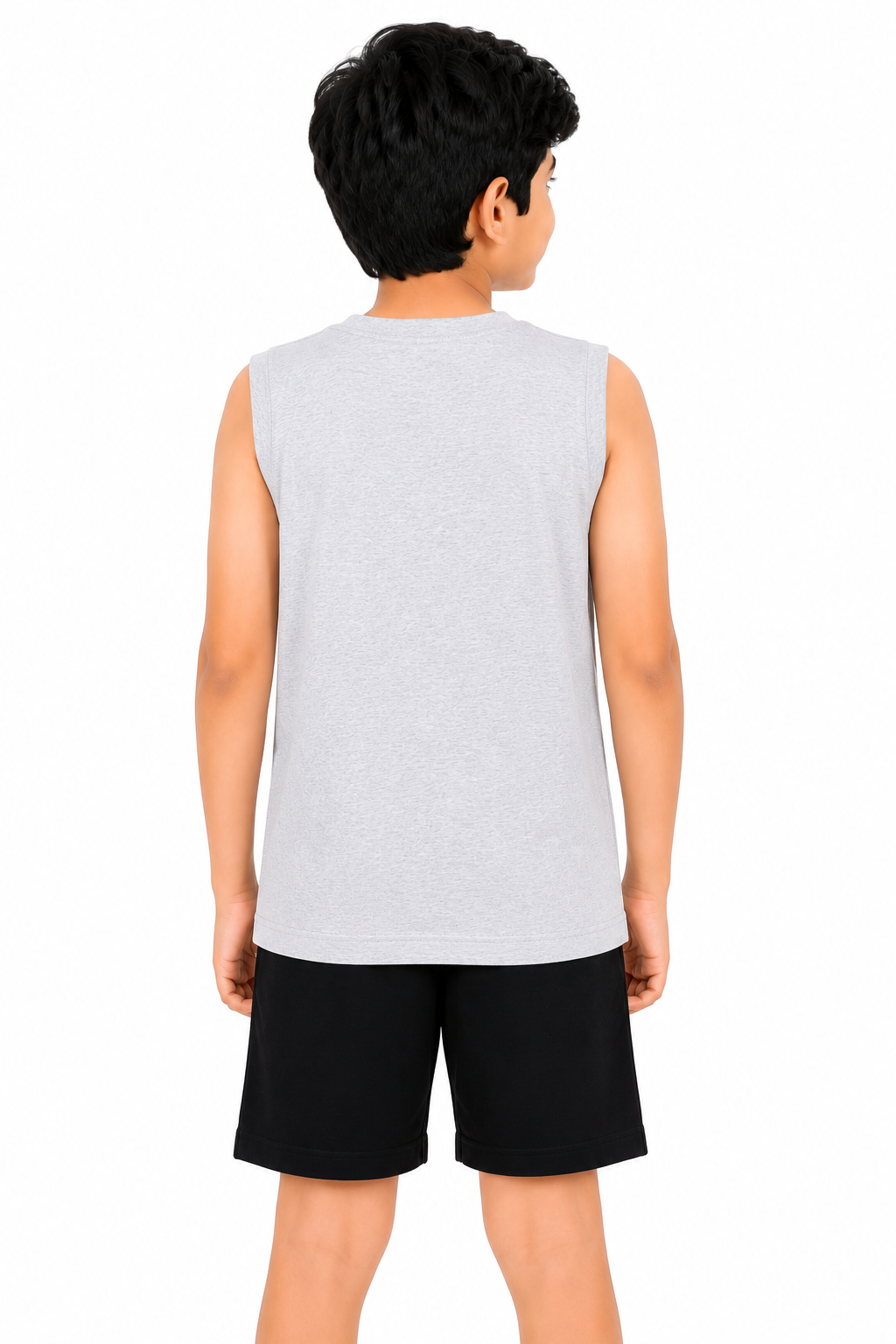 KIDELLO Boys Pure Cotton Sleeveless T-Shirt | Soft Breathable Round Neck Vest Tee for Kids | Regular Fit Summer Wear (Pack of 2)