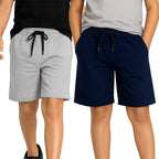 Kidello Boys Cotton Shorts Pack of 2 | Soft & Breathable | Regular Fit | Elastic Waist with Drawstring | Everyday Casual Shorts