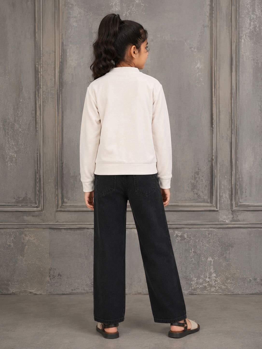Kidello Girls Velvet Jacket | Full Zip Jacket with Kangaroo Pocket | Soft & Warm Winter Jacket for Kids