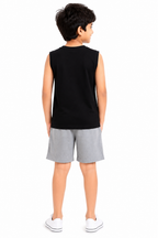 KIDELLO Boys Pure Cotton Sleeveless T-Shirt | Soft Breathable Round Neck Vest Tee for Kids | Regular Fit Summer Wear (Pack of 2)